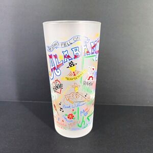 Catstudio Alabama Frosted Glass Tumbler 15oz State Souvenir Highball Organic ink